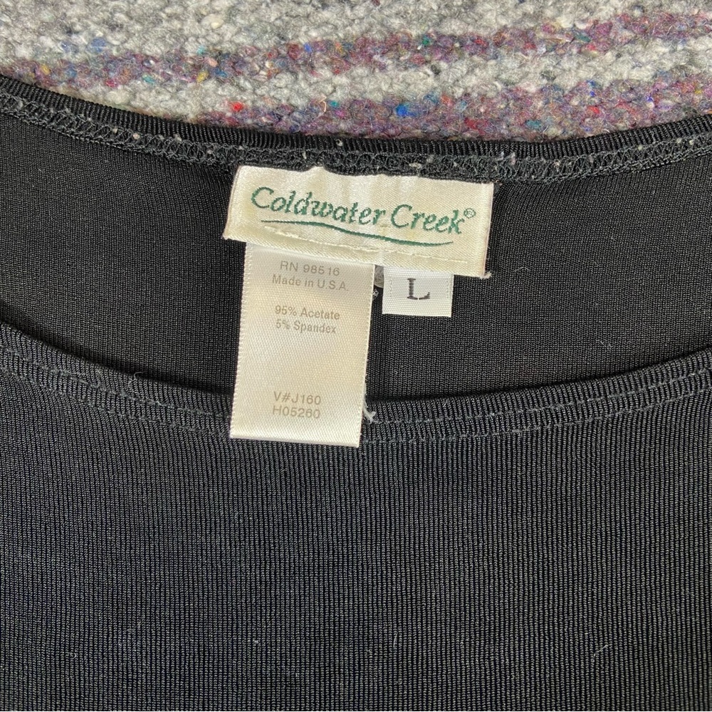 3/$12 Coldwater Creek Black Sleeveless Shirt Tank Top Shell Large L Blouse - Picture 5 of 5